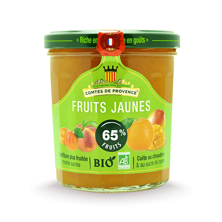 Confiture de Fruits Jaunes BIO (abricots, pêches, mangues, oranges)